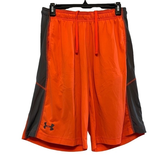 Under Armour Orange & Gray Athletic Shorts - Picture 1 of 5